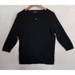Lauren Ralph Lauren LRL Sweater Womens Black Pullover Long Sleeve Black Label